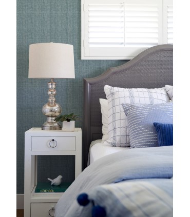 4120-26840 - Kantera Blue Fabric Texture Wallpaper-Middleton by A Street