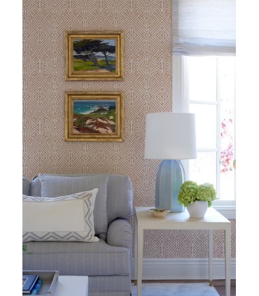 4120-26848 - Lyon Coral Geometric Key Wallpaper-Middleton by A Street