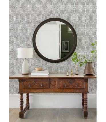 4120-26854 - Lyon Grey Geometric Key Wallpaper-Middleton by A Street