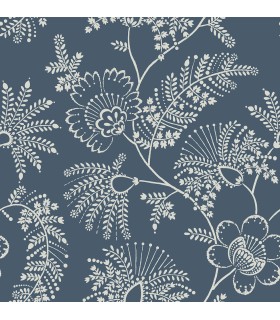 4120-26822 - Maeve Dark Blue Jacobean Trail Wallpaper-Middleton by A Street