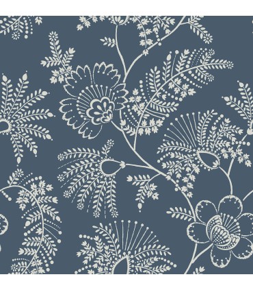 4120-26822 - Maeve Dark Blue Jacobean Trail Wallpaper-Middleton by A Street