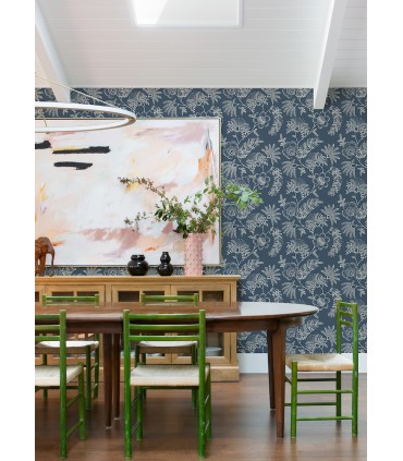 4120-26822 - Maeve Dark Blue Jacobean Trail Wallpaper-Middleton by A Street