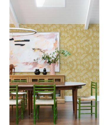 4120-26826 - Maeve Mustard Jacobean Trail Wallpaper-Middleton by A Street