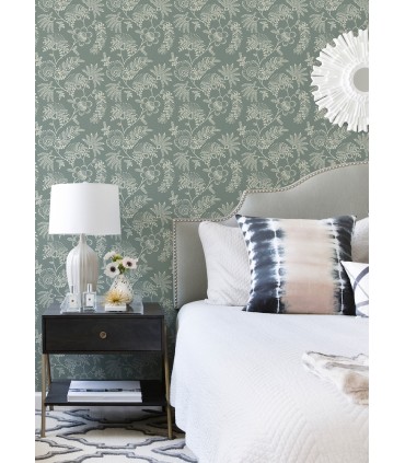 4120-26824 - Maeve Green Jacobean Trail Wallpaper-Middleton by A Street