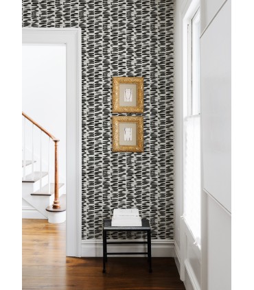 4120-26841 - Myrtle Black Abstract Stripe Wallpaper-Middleton by A Street