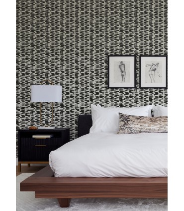 4120-26841 - Myrtle Black Abstract Stripe Wallpaper-Middleton by A Street