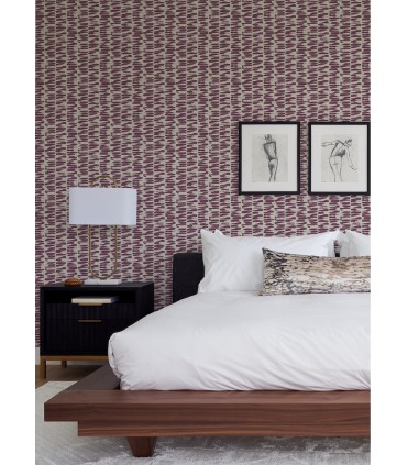 4120-26846 - Myrtle Purple Abstract Stripe Wallpaper-Middleton by A Street