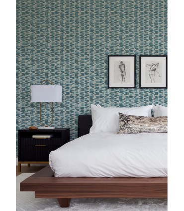 4120-26844 - Myrtle Sea Green Abstract Stripe Wallpaper-Middleton by A Street