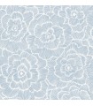 4120-26039 - Periwinkle Blue Textured Floral Wallpaper-Middleton by A Street