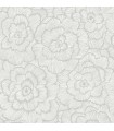 4120-26036 - Periwinkle Light Grey Textured Floral Wallpaper-Middleton by A Street