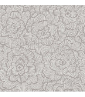 4120-26853 - Periwinkle Sterling Textured Floral Wallpaper-Middleton by A Street