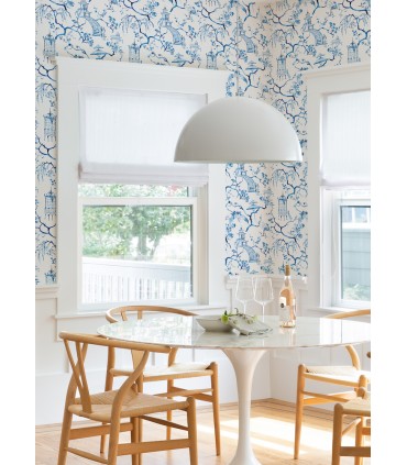 4120-26810 - Serena Blue Chinoiserie Wallpaper-Middleton by A Street