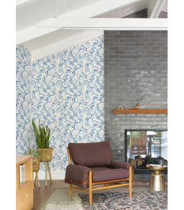 4120-26810 - Serena Blue Chinoiserie Wallpaper-Middleton by A Street