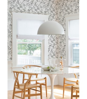 4120-26809 - Serena Charcoal Chinoiserie Wallpaper-Middleton by A Street
