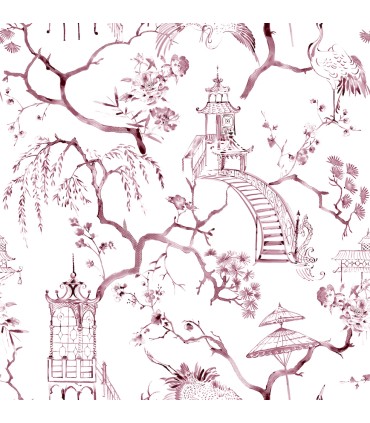 4120-26806 - Serena Plum Chinoiserie Wallpaper-Middleton by A Street