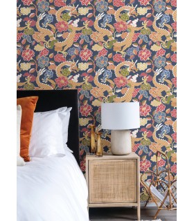 4120-72007 - Yanci Orange Dragon Wallpaper-Middleton by A Street