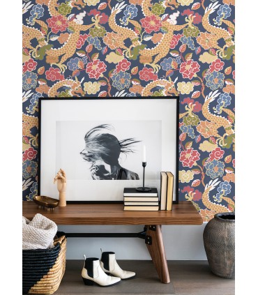 4120-72007 - Yanci Orange Dragon Wallpaper-Middleton by A Street