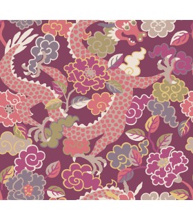 4120-72009 - Yanci Plum Dragon Wallpaper-Middleton by A Street