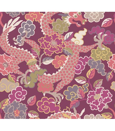 4120-72009 - Yanci Plum Dragon Wallpaper-Middleton by A Street