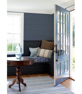 4071-70055 - Balantine Navy Weave Wallpaper-Blue Heron