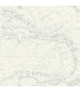 4071-71058 - Charts Aqua Nautical Chart Wallpaper-Blue Heron