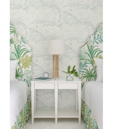 4071-71058 - Charts Aqua Nautical Chart Wallpaper-Blue Heron