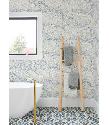 4071-71056 - Charts Navy Nautical Chart Wallpaper-Blue Heron