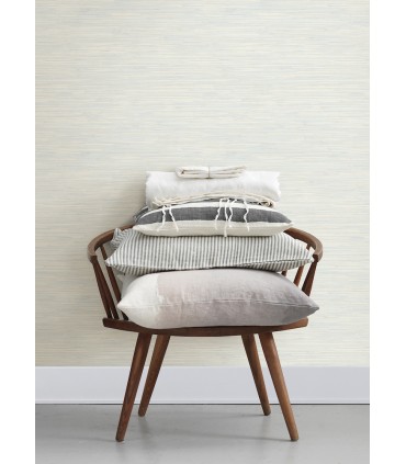 4071-71066 - Grassweave Light Blue Imitation Grasscloth Wallpaper-Blue Heron