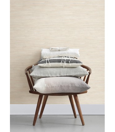 4071-71064 - Grassweave Peach Imitation Grasscloth Wallpaper-Blue Heron