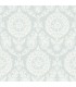 4071-71023 - Helm Damask Aqua Floral Medallion Wallpaper-Blue Heron