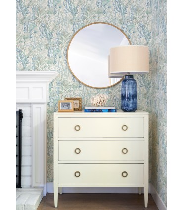 4071-71003 - Kelp Garden Light Blue Tropical Reef Wallpaper-Blue Heron