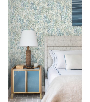 4071-71003 - Kelp Garden Light Blue Tropical Reef Wallpaper-Blue Heron