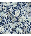 4071-71001 - Kelp Garden Navy Tropical Reef Wallpaper-Blue Heron