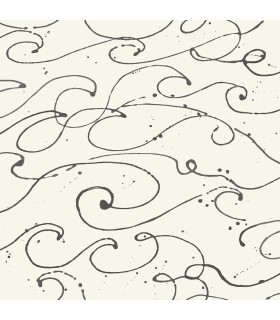4071-71008 - Kuroshio Charcoal Ocean Wave Wallpaper-Blue Heron
