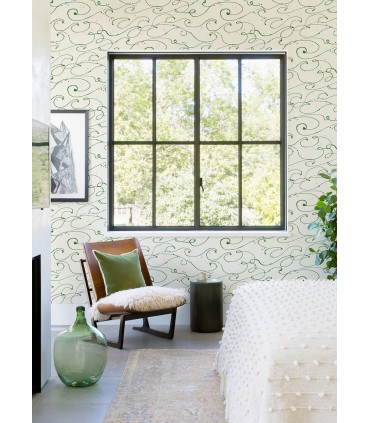 4071-71006 - Kuroshio Green Ocean Wave Wallpaper-Blue Heron