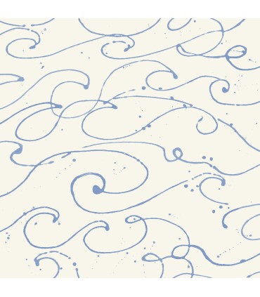 4071-71005 - Kuroshio Light Blue Ocean Wave Wallpaper-Blue Heron