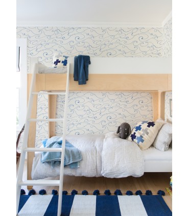 4071-71005 - Kuroshio Light Blue Ocean Wave Wallpaper-Blue Heron