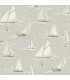 4071-71036 - Leeward Grey Sailboat Wallpaper-Blue Heron