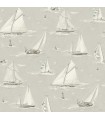 4071-71036 - Leeward Grey Sailboat Wallpaper-Blue Heron