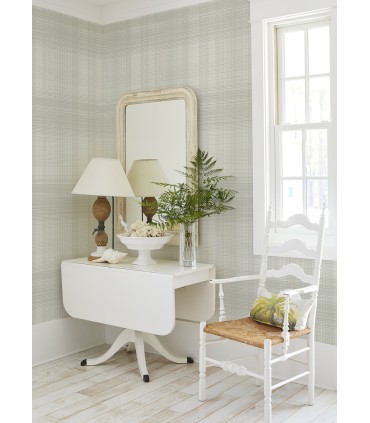 4071-71044 - Madras Aqua Plaid Wallpaper-Blue Heron