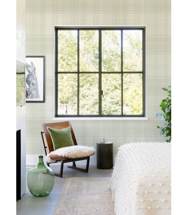 4071-71044 - Madras Aqua Plaid Wallpaper-Blue Heron