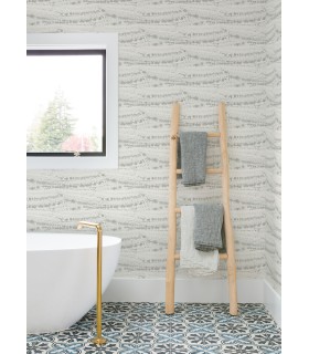 4071-71045 - Rannell Grey Abstract Scallop Wallpaper-Blue Heron