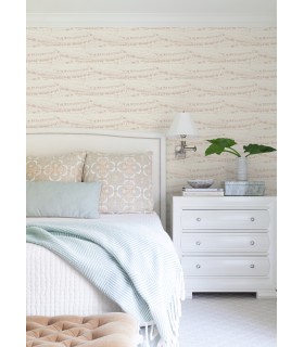 4071-71047 - Rannell Peach Abstract Scallop Wallpaper-Blue Heron