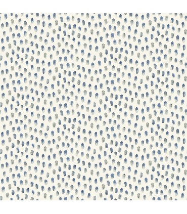 4071-71060 - Sand Drips Blue Painted Dots Wallpaper-Blue Heron