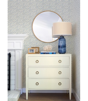 4071-71060 - Sand Drips Blue Painted Dots Wallpaper-Blue Heron