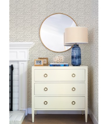 4071-71063 - Sand Drips Dark Grey Painted Dots Wallpaper-Blue Heron