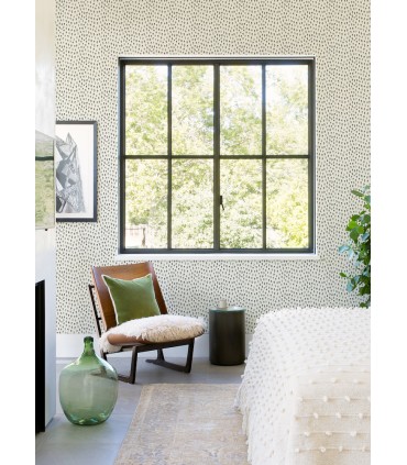 4071-71063 - Sand Drips Dark Grey Painted Dots Wallpaper-Blue Heron