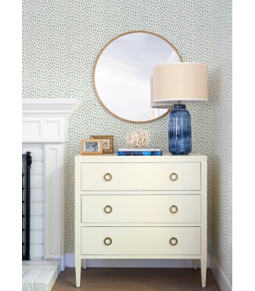 4071-71061 - Sand Drips Aqua Painted Dots Wallpaper-Blue Heron