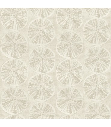 4071-71027 - Sea Biscuit Beige Sand Dollar Wallpaper-Blue Heron