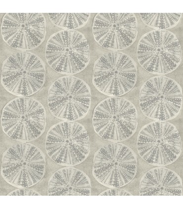 4071-71024 - Sea Biscuit Grey Sand Dollar Wallpaper-Blue Heron
